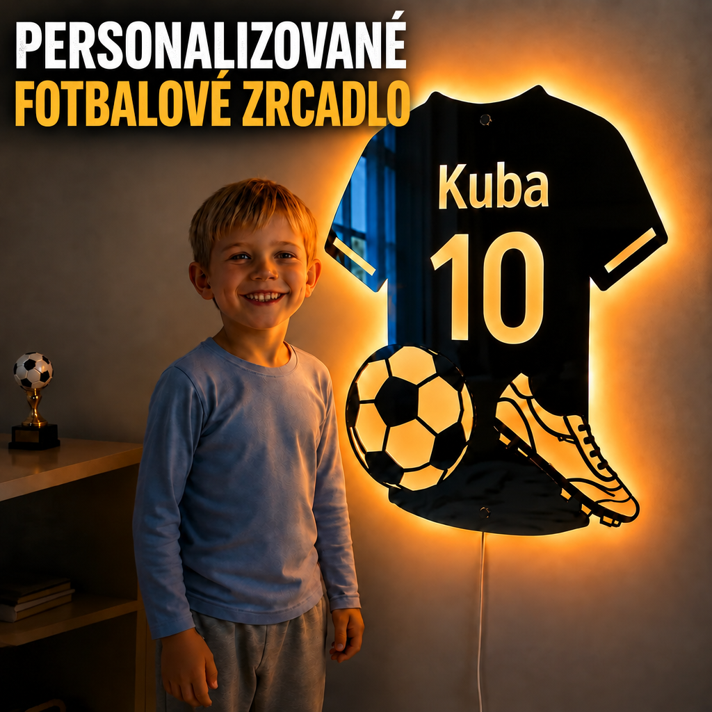 Personalizované fotbalové LED zrcadlo